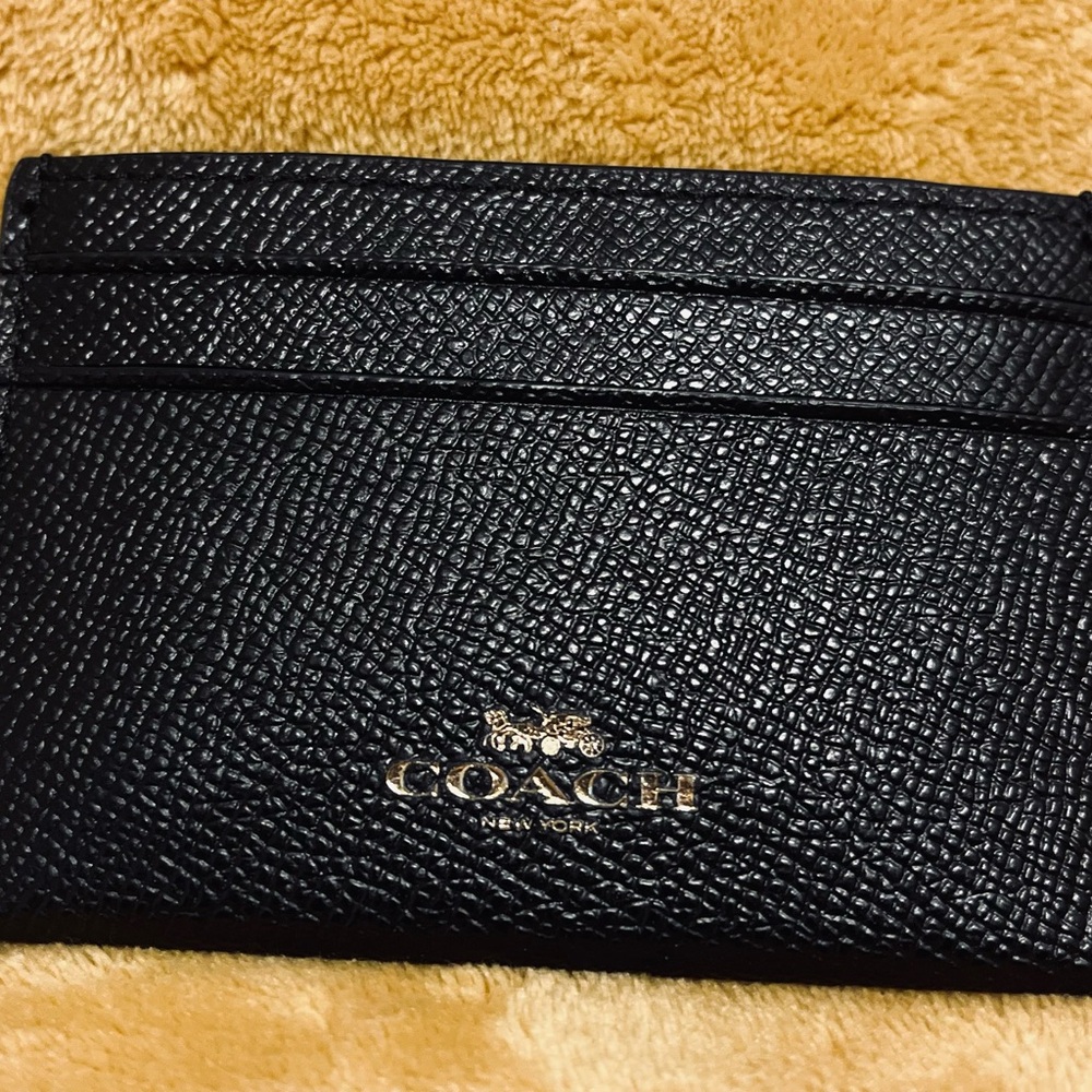 Coach Textured Black Card Holder
